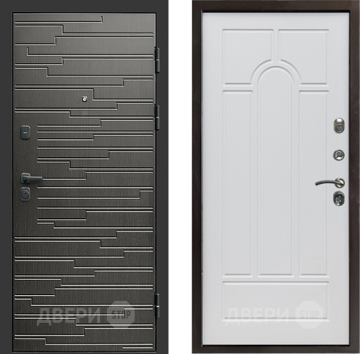 Входная металлическая Дверь Престиж Rivera Арка Белое дерево в Лосино-Петровский