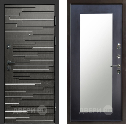 Входная металлическая Дверь Престиж Rivera Зеркло Пастораль Венге в Лосино-Петровский