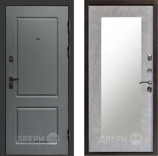 Входная металлическая Дверь Престиж Verona Зеркло Пастораль Бетон светлый в Лосино-Петровский