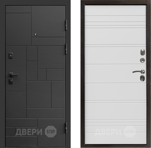 Входная металлическая Дверь Престиж Kvadro Line Белый в Лосино-Петровский