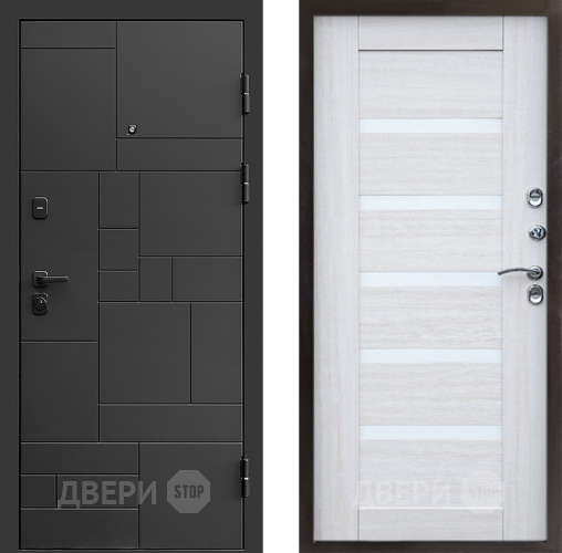 Входная металлическая Дверь Престиж Kvadro Царга Лиственница белая в Лосино-Петровский