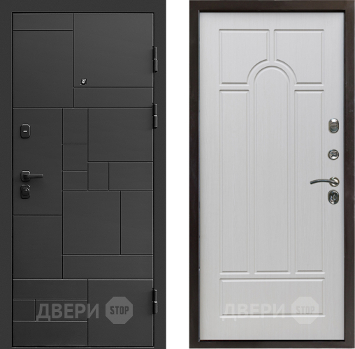 Входная металлическая Дверь Престиж Kvadro Арка Лиственница белая в Лосино-Петровский