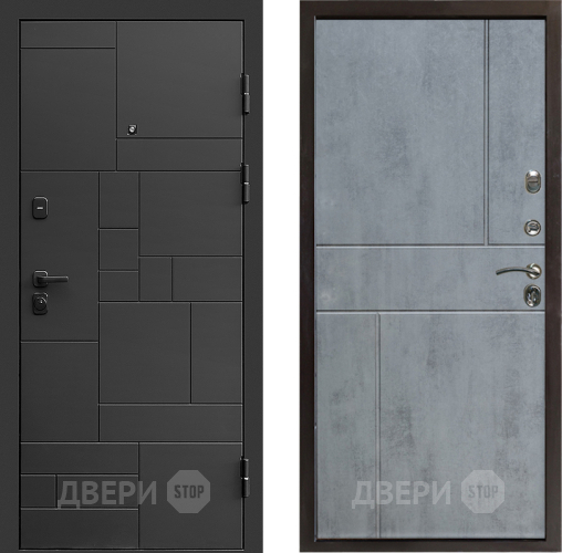 Входная металлическая Дверь Престиж Kvadro Горизонт Бетон темный в Лосино-Петровский