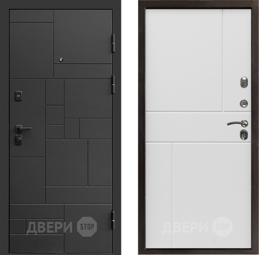 Входная металлическая Дверь Престиж Kvadro Горизонт Бетон белый в Лосино-Петровский