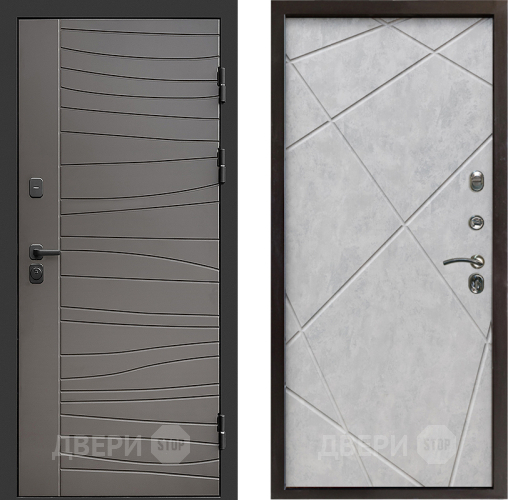 Входная металлическая Дверь Престиж Siciliya Лучи Бетон светлый в Лосино-Петровский