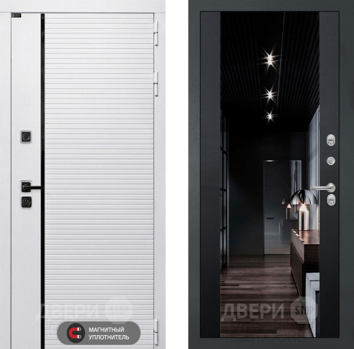 Входная металлическая Дверь Лабиринт (LABIRINT) Royal Зеркало Максимум с тонировкой Черный кварц в Лосино-Петровский