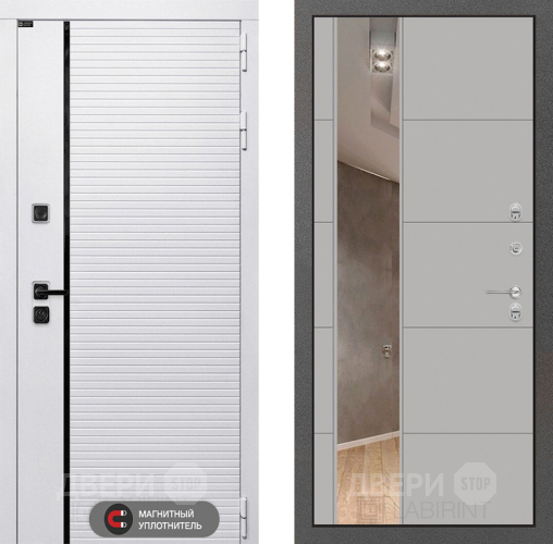 Дверь Лабиринт (LABIRINT) Royal Зеркало 19 Грей софт в Лосино-Петровский