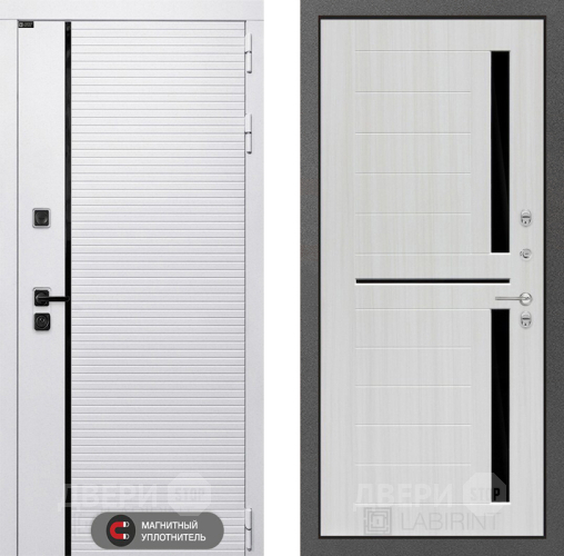 Входная металлическая Дверь Лабиринт (LABIRINT) Royal 02 Сандал белый в Лосино-Петровский