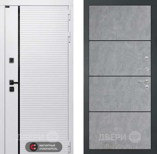 Входная металлическая Дверь Лабиринт (LABIRINT) Royal 25 Бетон светлый в Лосино-Петровский