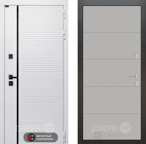 Входная металлическая Дверь Лабиринт (LABIRINT) Royal 13 Грей софт в Лосино-Петровский