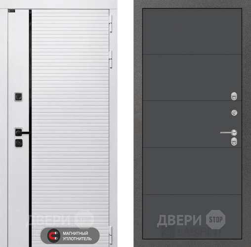 Входная металлическая Дверь Лабиринт (LABIRINT) Royal 13 Графит софт в Лосино-Петровский