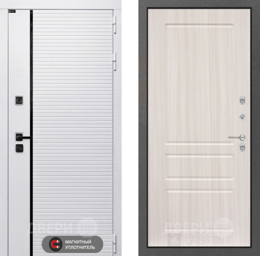 Входная металлическая Дверь Лабиринт (LABIRINT) Royal 03 Сандал белый в Лосино-Петровский