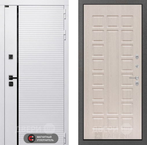 Входная металлическая Дверь Лабиринт (LABIRINT) Royal 04 Беленый дуб в Лосино-Петровский