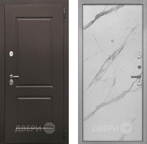 Входная металлическая Дверь Интекрон (INTECRON) Кампо Гладкая Мрамор натуральный арктик в Лосино-Петровский