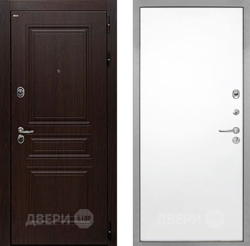 Входная металлическая Дверь Интекрон (INTECRON) Брайтон Тиковое Дерево Гладкая Силк Сноу в Лосино-Петровский