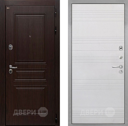 Входная металлическая Дверь Интекрон (INTECRON) Брайтон Тиковое Дерево ФЛ-316 Белый ясень в Лосино-Петровский