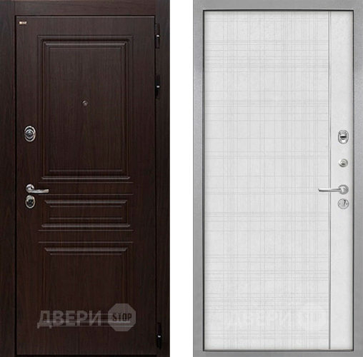 Входная металлическая Дверь Интекрон (INTECRON) Брайтон Тиковое Дерево В-07 с молдингом Лофт белый в Лосино-Петровский