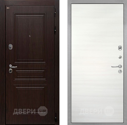 Входная металлическая Дверь Интекрон (INTECRON) Брайтон Тиковое Дерево Гладкая Дуб сильвер поперечный в Лосино-Петровский