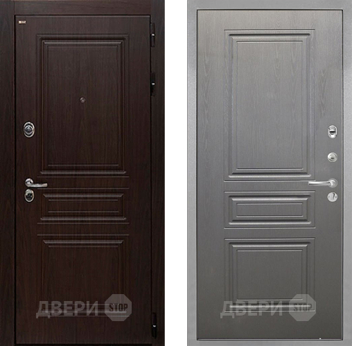 Входная металлическая Дверь Интекрон (INTECRON) Брайтон Тиковое Дерево ФЛ-243 Графит вуд дуб в Лосино-Петровский