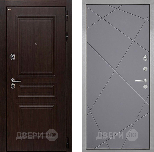Входная металлическая Дверь Интекрон (INTECRON) Брайтон Тиковое Дерево Лучи-М Графит софт в Лосино-Петровский