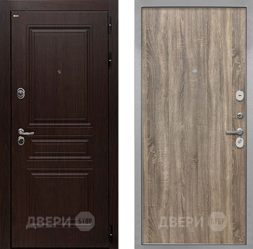 Входная металлическая Дверь Интекрон (INTECRON) Брайтон Тиковое Дерево Гладкая Дуб турин в Лосино-Петровский