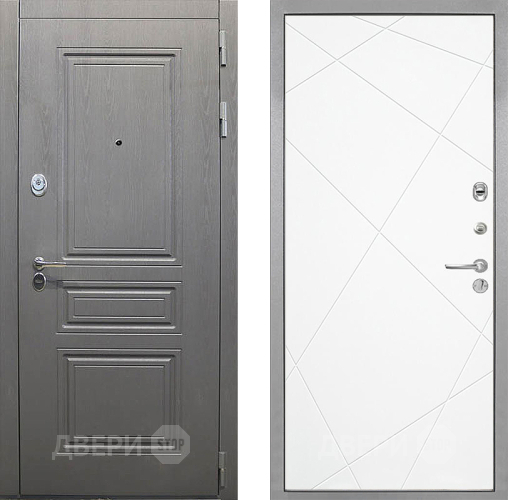 Входная металлическая Дверь Интекрон (INTECRON) Брайтон Графит Лучи-М Софт милк в Лосино-Петровский