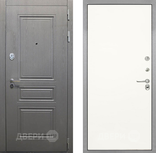 Входная металлическая Дверь Интекрон (INTECRON) Брайтон Графит Гладкая Слоновая кость в Лосино-Петровский