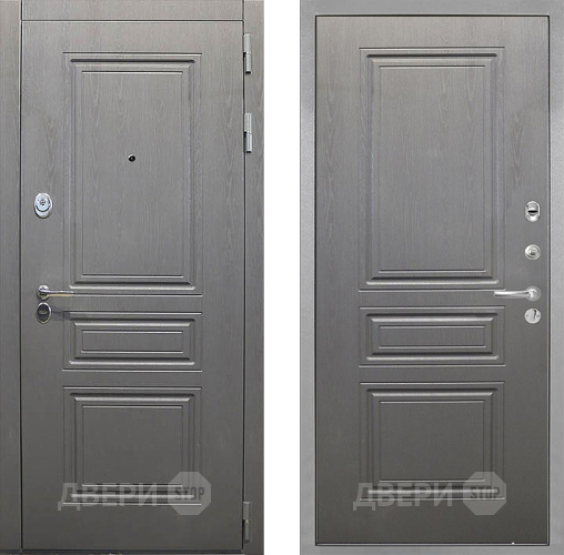 Входная металлическая Дверь Интекрон (INTECRON) Брайтон Графит ФЛ-243 Графит вуд дуб в Лосино-Петровский