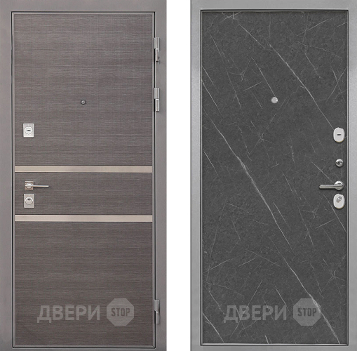 Входная металлическая Дверь Интекрон (INTECRON) Неаполь Гладкая Гранит лава оникс в Лосино-Петровский