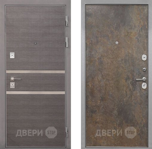Входная металлическая Дверь Интекрон (INTECRON) Неаполь Гладкая Гранж в Лосино-Петровский