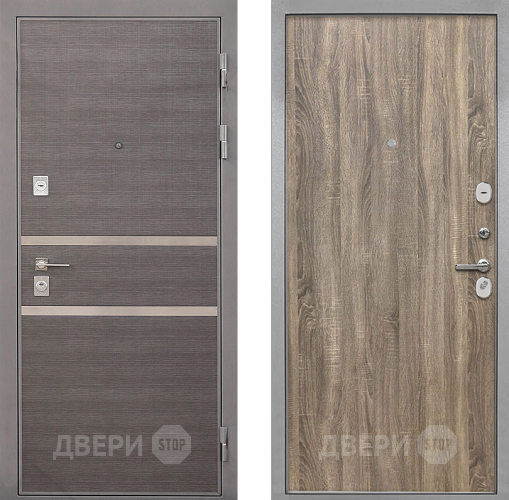 Входная металлическая Дверь Интекрон (INTECRON) Неаполь Гладкая Дуб турин в Лосино-Петровский