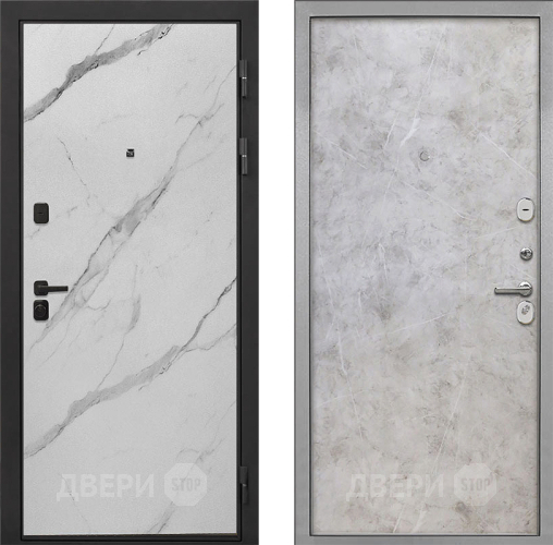 Входная металлическая Дверь Интекрон (INTECRON) Профит Black Мрамор Арктик Гладкая Мрамор светлый в Лосино-Петровский
