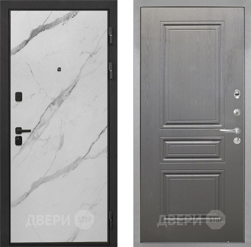 Входная металлическая Дверь Интекрон (INTECRON) Профит Black Мрамор Арктик ФЛ-243 Графит вуд дуб в Лосино-Петровский