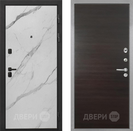 Дверь Интекрон (INTECRON) Профит Black Мрамор Арктик Гладкая Эковенге поперечный в Лосино-Петровский