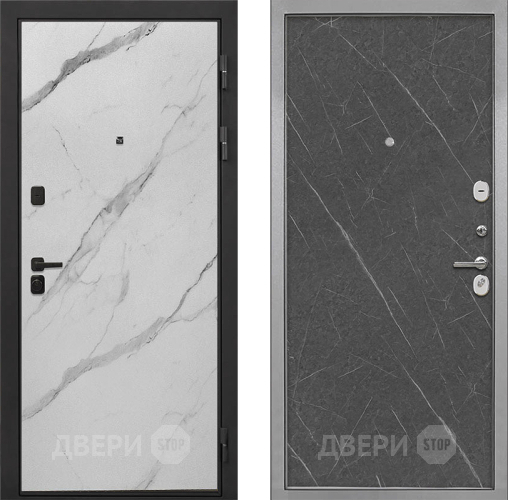 Входная металлическая Дверь Интекрон (INTECRON) Профит Black Мрамор Арктик Гладкая Гранит лава оникс в Лосино-Петровский