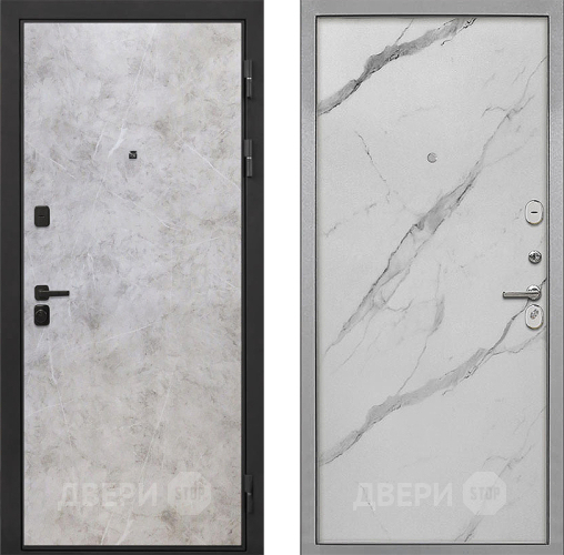 Входная металлическая Дверь Интекрон (INTECRON) Профит Black Мрамор Светлый Гладкая Мрамор натуральный арктик в Лосино-Петровский