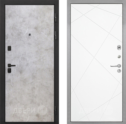 Дверь Интекрон (INTECRON) Профит Black Мрамор Светлый Лучи-М Софт милк в Лосино-Петровский