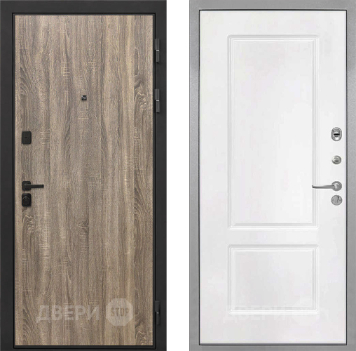 Входная металлическая Дверь Интекрон (INTECRON) Профит Black Дуб Турин КВ-2 Белый матовый в Лосино-Петровский