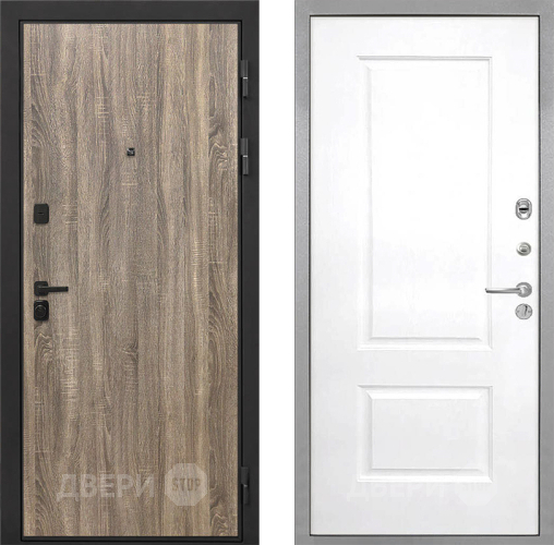 Входная металлическая Дверь Интекрон (INTECRON) Профит Black Дуб Турин Альба Роял Вуд белый в Лосино-Петровский