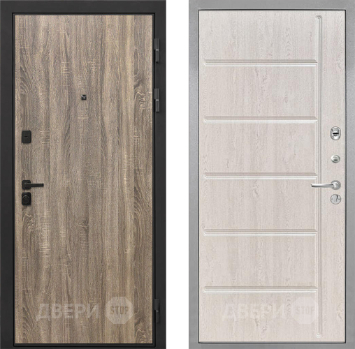 Входная металлическая Дверь Интекрон (INTECRON) Профит Black Дуб Турин ФЛ-102 Сосна белая в Лосино-Петровский