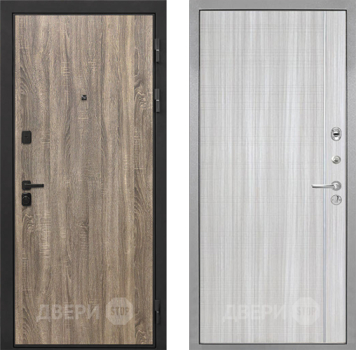 Входная металлическая Дверь Интекрон (INTECRON) Профит Black Дуб Турин В-07 с молдингом Сандал белый в Лосино-Петровский