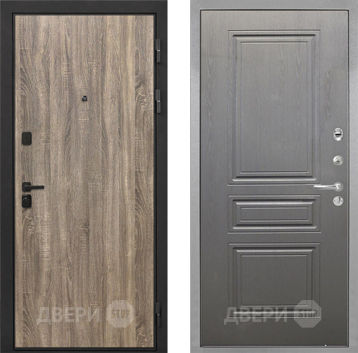 Входная металлическая Дверь Интекрон (INTECRON) Профит Black Дуб Турин ФЛ-243 Графит вуд дуб в Лосино-Петровский