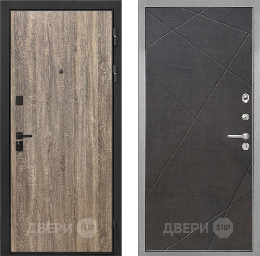 Входная металлическая Дверь Интекрон (INTECRON) Профит Black Дуб Турин Лучи-М Венге распил кофе в Лосино-Петровский