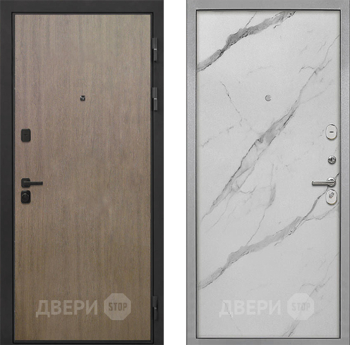 Входная металлическая Дверь Интекрон (INTECRON) Профит Black Венге Коричневый Гладкая Мрамор натуральный арктик в Лосино-Петровский
