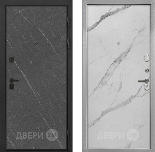 Входная металлическая Дверь Интекрон (INTECRON) Профит Black Гранит Лава Оникс Гладкая Мрамор натуральный арктик в Лосино-Петровский