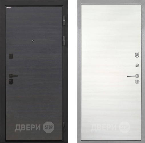 Входная металлическая Дверь Интекрон (INTECRON) Профит Black Эковенге Гладкая Дуб сильвер поперечный в Лосино-Петровский