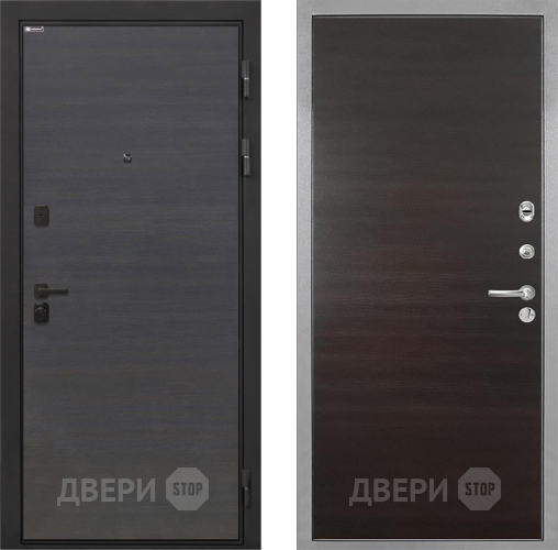 Входная металлическая Дверь Интекрон (INTECRON) Профит Black Эковенге Гладкая Эковенге поперечный в Лосино-Петровский