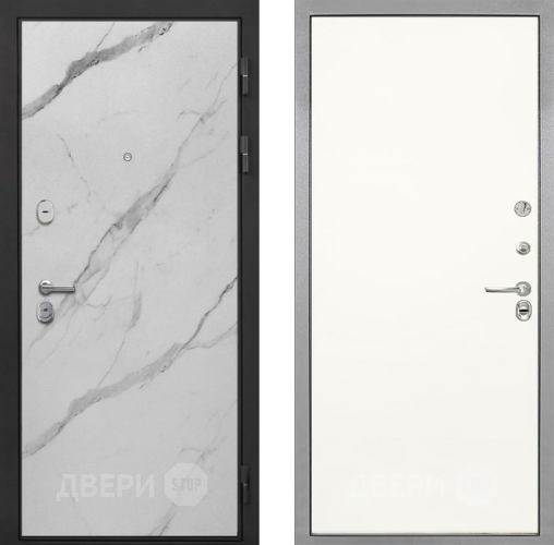 Входная металлическая Дверь Интекрон (INTECRON) Гектор Мрамор Арктик Гладкая Слоновая кость в Лосино-Петровский