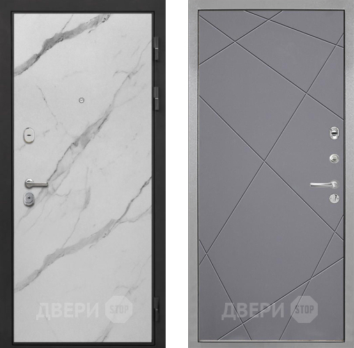 Входная металлическая Дверь Интекрон (INTECRON) Гектор Мрамор Арктик Лучи-М Графит софт в Лосино-Петровский