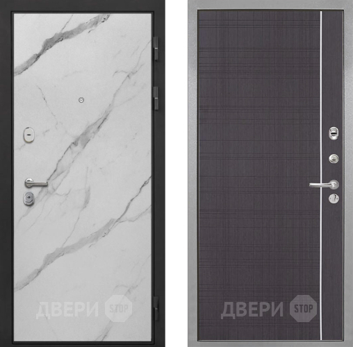 Входная металлическая Дверь Интекрон (INTECRON) Гектор Мрамор Арктик В-07 с молдингом Венге в Лосино-Петровский